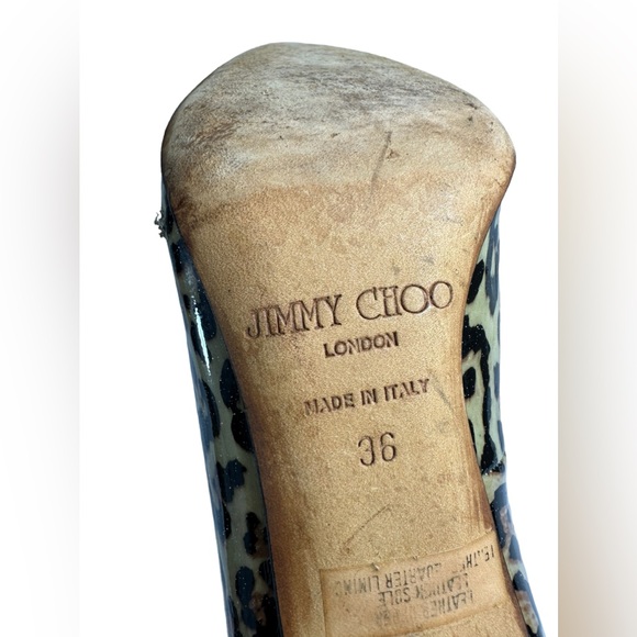 Genuine ladies JIMMY CHOO leopard print patent Erin heels shoes 36 5.5 - Picture 8 of 10